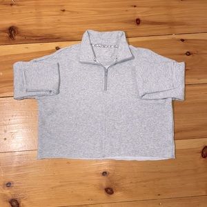 Aerie Cropped Grey 1/4 zip